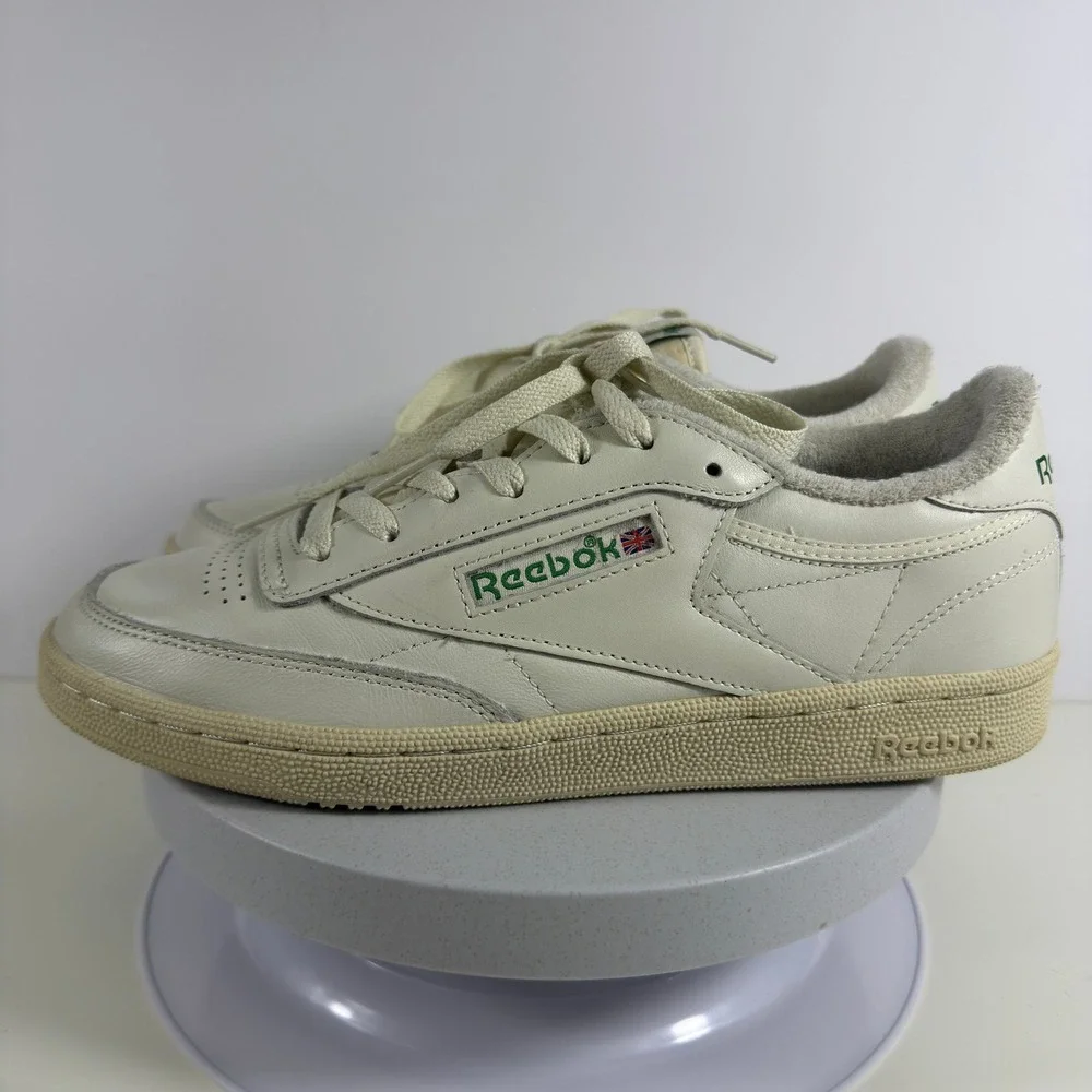 Reebok Club C 85 Vintage Leather Sneakers Womens Chalk Glen Green V69406‎